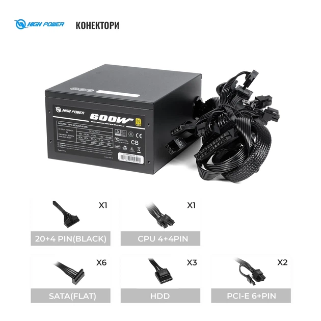 Блок живлення HighPower 600W PG-600 80+ GOLD (HP1-J600GD-F12S) - зображення 5