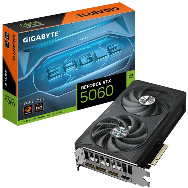 Відеокарта Gigabyte GeForce RTX 5060 Eagle OC 8G (GV-N5060EAGLE OC-8GD) - Фото 10 Відеокарта Gigabyte GeForce RTX 5060 Eagle OC 8G (GV-N5060EAGLE OC-8GD) - зображення 10