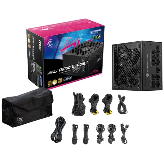 Блок живлення MSI MPG A1000GS PCIE5 1000W 80+ Gold - зображення 5