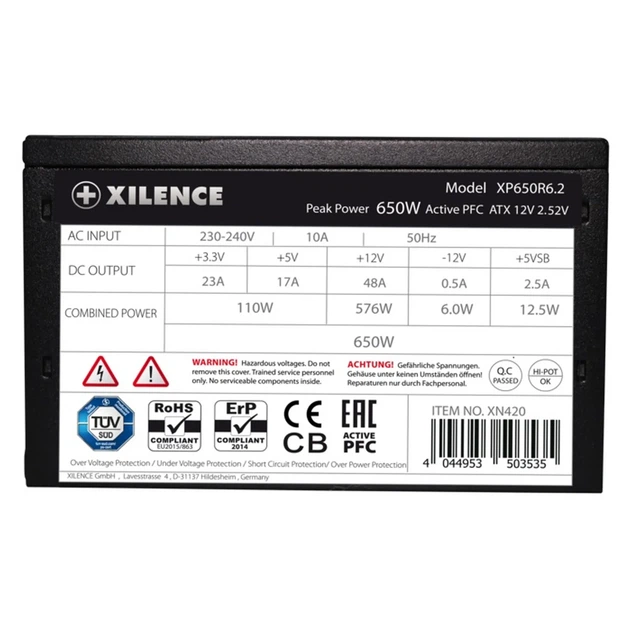 Блок питания Xilence XP650R6.2_Bulk Performance C+ 650W 80+ White Bulk - изображение 4