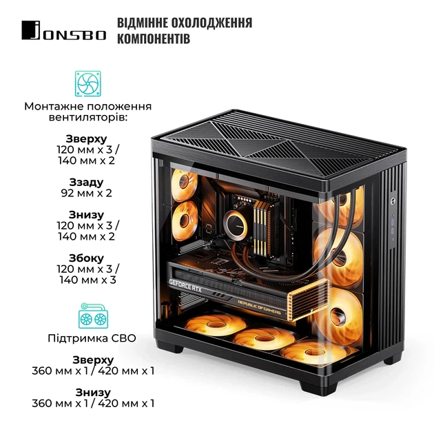 Корпус JONSBO TK-4 Black - Фото 4 Корпус JONSBO TK-4 Black - зображення 4