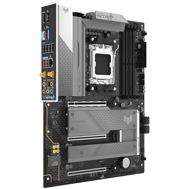 Материнська плата Sapphire NITRO+ B850A WIFI7 (sAM5, AMD B850, DDR5, ATX) - Фото 3 Материнська плата Sapphire NITRO+ B850A WIFI7 (sAM5, AMD B850, DDR5, ATX) - зображення 3