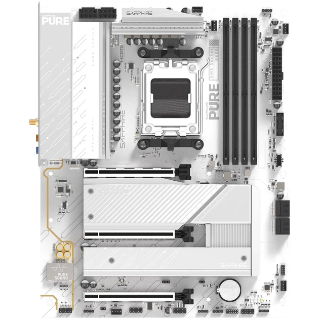 Материнська плата Sapphire PURE B850A WIFI7 (sAM5, AMD B850, DDR5, ATX) - Фото 2 Материнська плата Sapphire PURE B850A WIFI7 (sAM5, AMD B850, DDR5, ATX) - зображення 2
