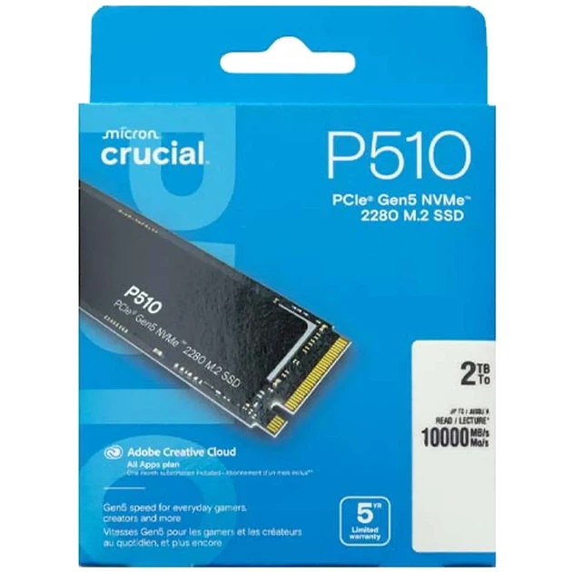 SSD диск Crucial P510 2TB M.2 NVMe (CT2000P510SSD8) - Фото 3 SSD диск Crucial P510 2TB M.2 NVMe (CT2000P510SSD8) - изображение 3