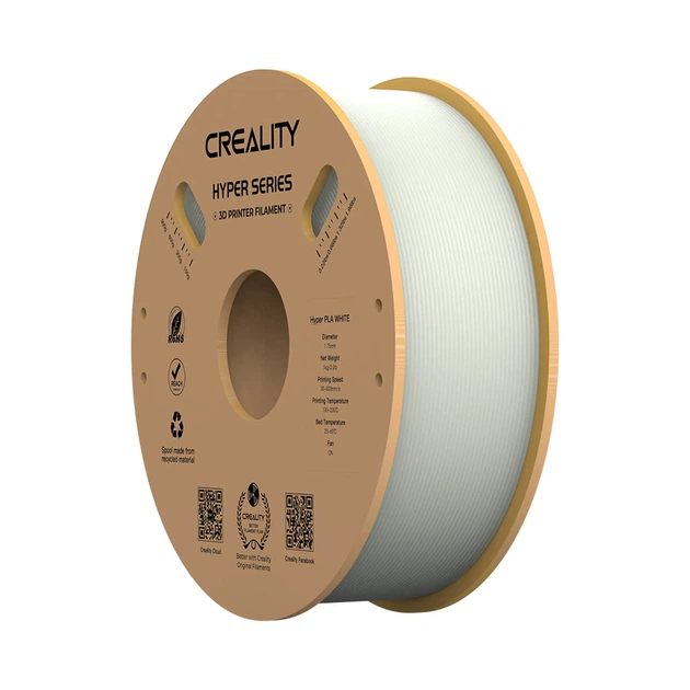 Hyper PLA Filament (пластик) для 3D принтера CREALITY 1кг, 1.75мм, білий - Фото 1 Hyper PLA Filament (пластик) для 3D принтера CREALITY 1кг, 1.75мм, білий - зображення 1