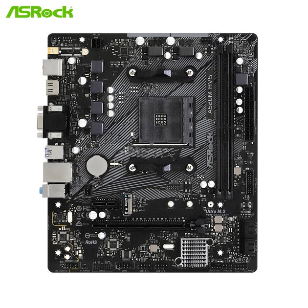 Материнська плата ASRock A520M-HVS (sAM4, AMD A520, DDR4, mATX) - зображення 3