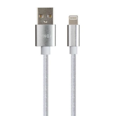 Дата кабель USB 2.0 AM to Lightning 1m nylon silver Vinga (VCPDCLNB1S) - Фото 2 Дата кабель USB 2.0 AM to Lightning 1m nylon silver Vinga (VCPDCLNB1S) - зображення 2