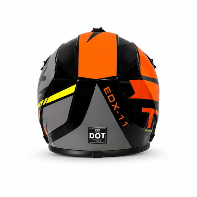 Мотошолом кросовий EDX Sport DOT з окулярами для ендуро, квадроцикла, мопеда, скутера, електросамоката та електровелосипеда, чорно-помаранчевий, розмір M - зображення 4