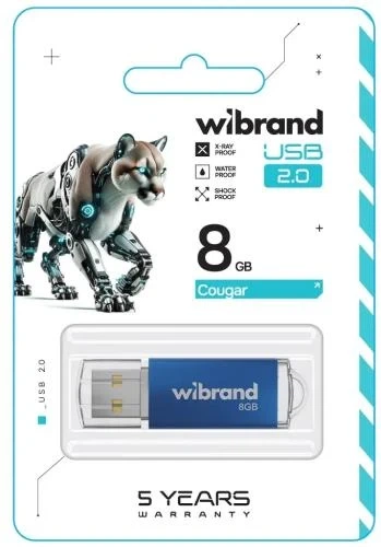 Флеш накопитель USB 8Gb Wibrand Cougar, Blue, USB 2.0 (WI2.0/CU8P1U) - Фото 2 Флеш накопитель USB 8Gb Wibrand Cougar, Blue, USB 2.0 (WI2.0/CU8P1U) - изображение 2