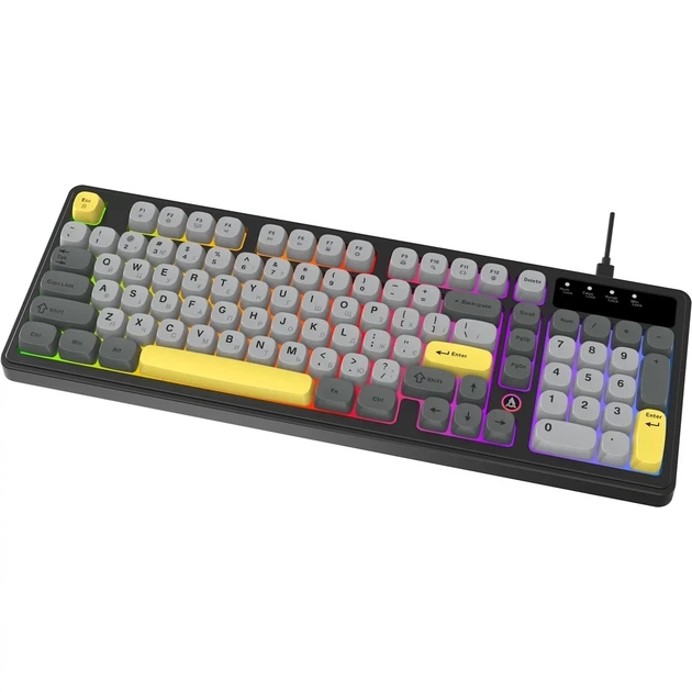 Клавіатура USB Ajazz AF98 Black/Grey/Yellow (AF98-BGY) UA - изображение 4