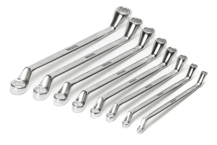 Ключі накидні MASTERTOOL набір 8 шт (6-20, 22 мм) 31CrV3 COLD FORGED DIN897 72-3208 - зображення 2