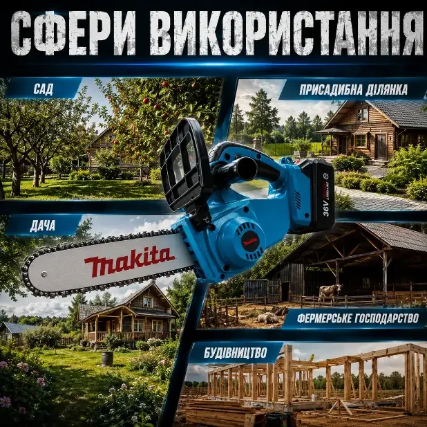 Аккумуляторная цепная пила Makita 36V - изображение 3