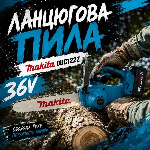 Аккумуляторная цепная пила Makita 36V - изображение 5
