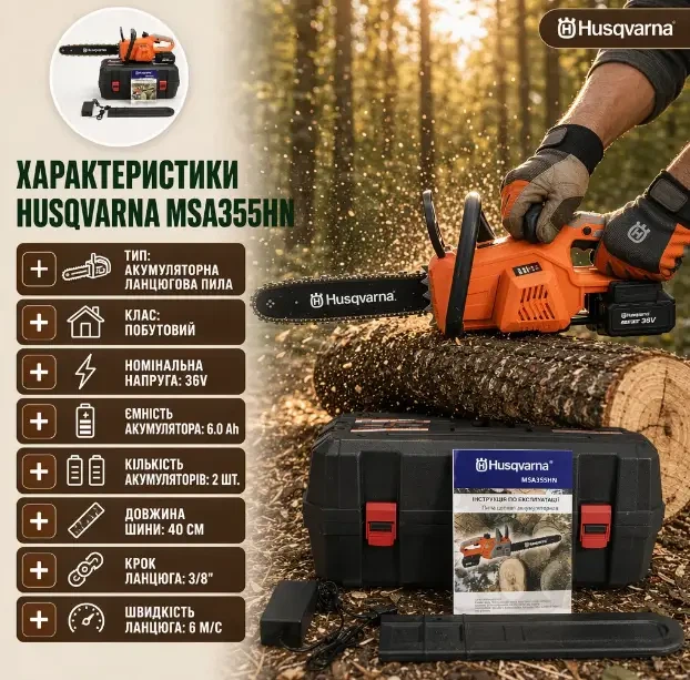 Пила аккумуляторная Husqvarna 36V 6Ah - изображение 6