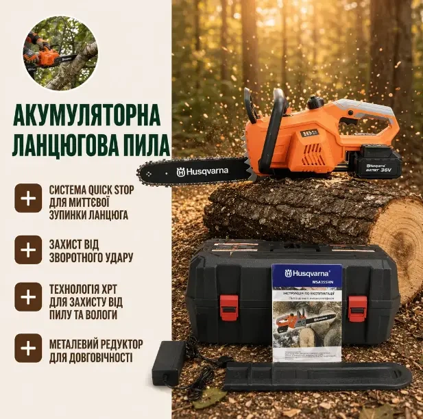 Пила аккумуляторная Husqvarna 36V 6Ah - изображение 9
