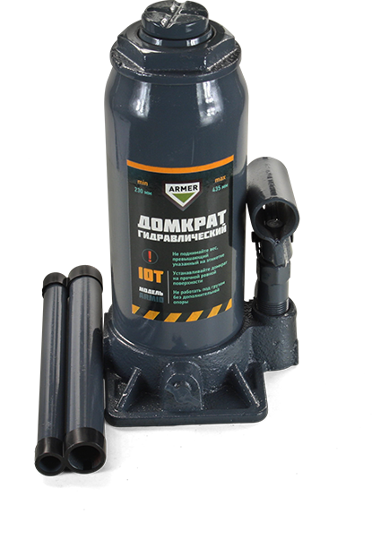 Домкрат гідравлічний Armer 10 т H 230-435 мм (ARM10) - Фото 1 Домкрат гідравлічний Armer 10 т H 230-435 мм (ARM10) - зображення 1