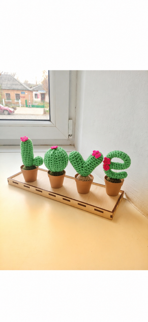 Вязаные кактусы love - изображение 3