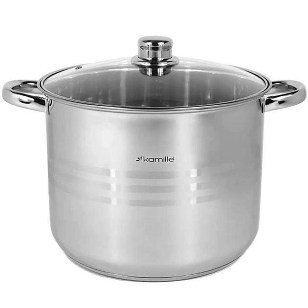 Кастрюля Kamille KM-5401, 4.5 л, Ø20 см, нержавеющая сталь, стеклянная крышка, для всех плит - изображение 2