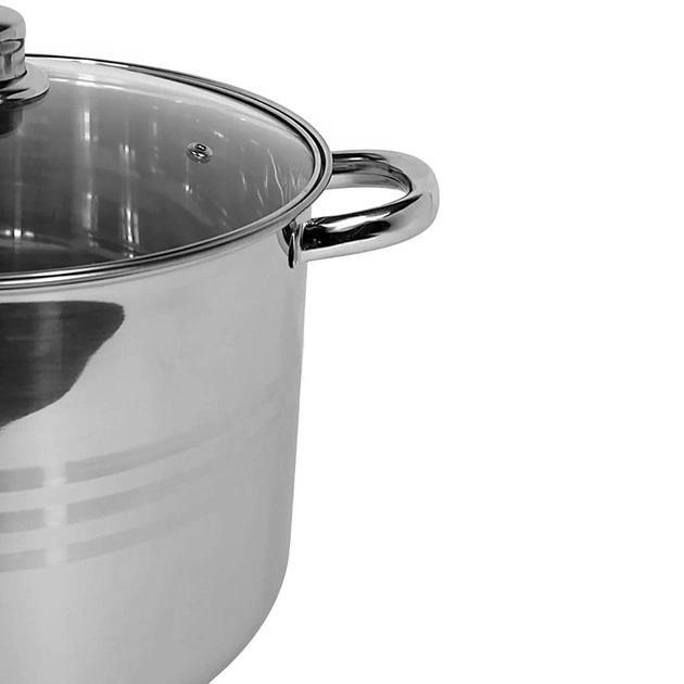 Кастрюля Kamille KM-5401, 4.5 л, Ø20 см, нержавеющая сталь, стеклянная крышка, для всех плит - изображение 3