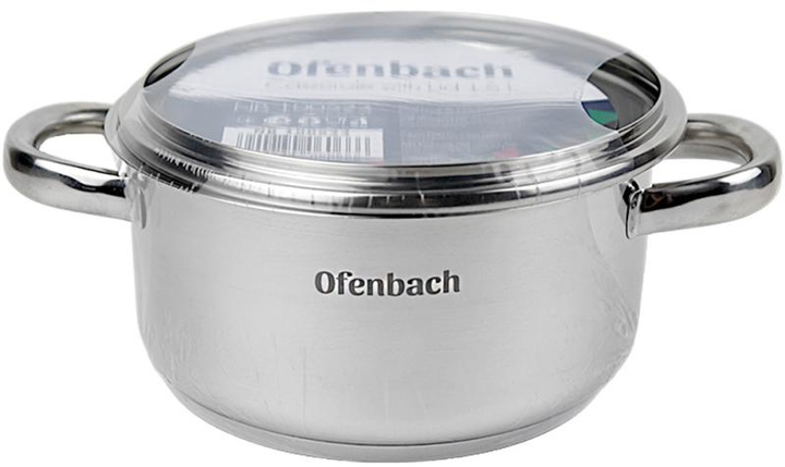 Каструля Ofenbach NB-100523 1.5л з нержавіючої сталі індукційна зі скляною кришкою 16см - зображення 7