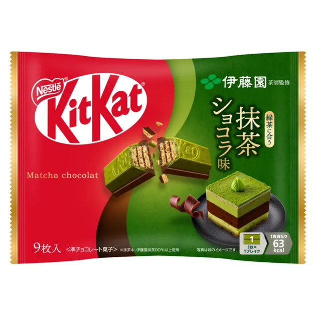 NESTLE Japan Kit Kat Itoen Matcha Chocolate вафли со вкусом чая, 9 шт - Фото 1 NESTLE Japan Kit Kat Itoen Matcha Chocolate вафли со вкусом чая, 9 шт - изображение 1
