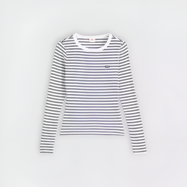 Жіночий лонгслів Levi's (199454022321) Hayes Long Sleeve T-shirt XL білий з чорним - зображення 5
