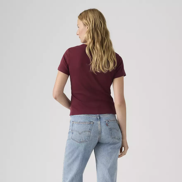 Женская футболка Levi's (199105724529) Graphic Rickie Tee XL бордовая - изображение 3