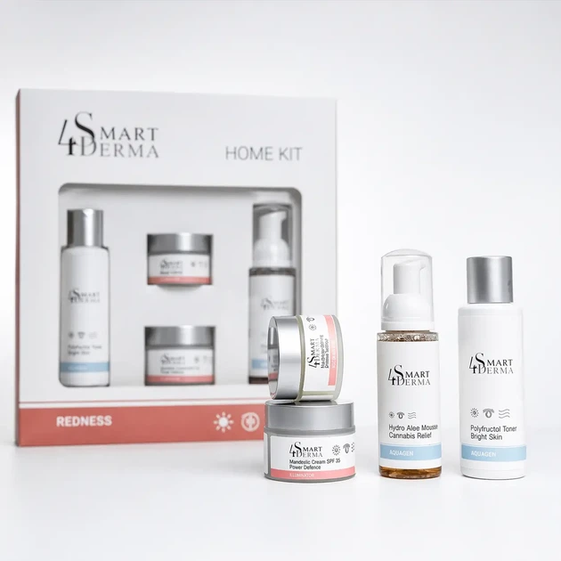 Корректирующий набор для ежедневного ухода за лицом Smart4Derma Redness для чувствительной кожи SPF 20 4 средства - изображение 2