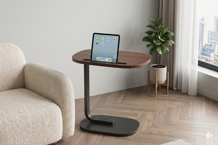 Приставний столик для ноутбука та тачпадів коричневий «Elegance Home Loft Slide» 45х30х60 см - зображення 2
