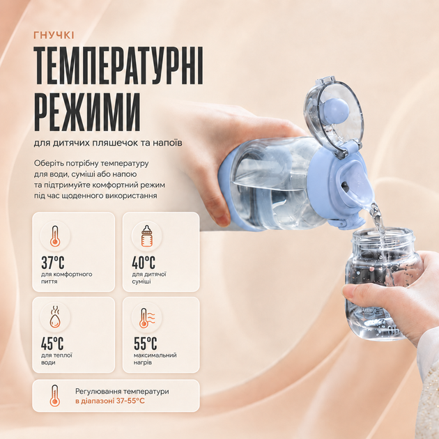 Портативный термос, подогреватель бутылочек LELIK Thermo Sip аккумуляторный, синій - Фото 5 Портативный термос, подогреватель бутылочек LELIK Thermo Sip аккумуляторный, синій - изображение 5