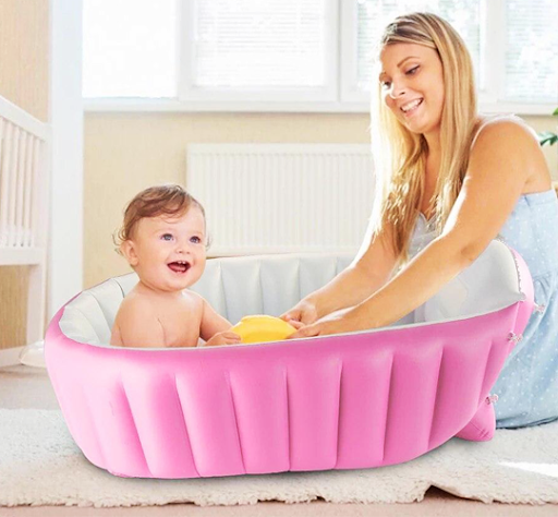 Детская Надувная ванночка с насосом Intime Baby Bath Tub Розовый - Фото 2 Детская Надувная ванночка с насосом Intime Baby Bath Tub Розовый - изображение 2