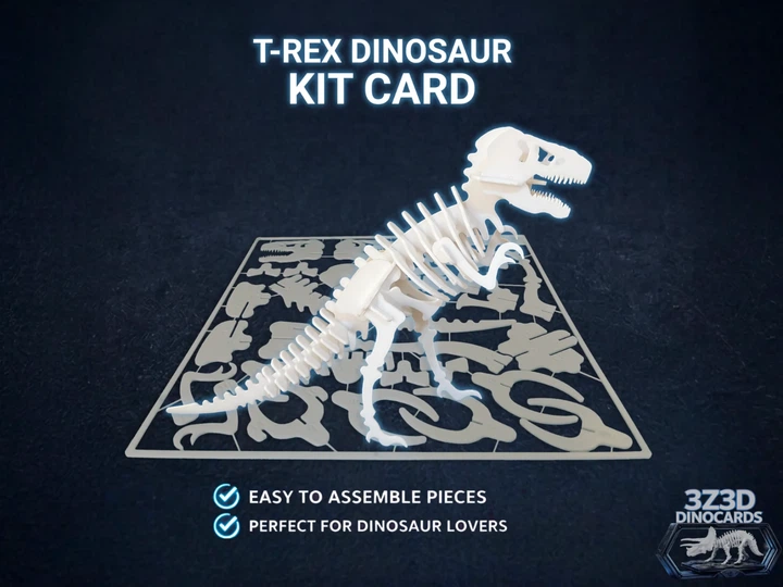 Конструктор Динозавр Тираннозавр T-Rex Dinosaur Kit Card DinoCards 20 См 3Д Печать - Фото 1 Конструктор Динозавр Тираннозавр T-Rex Dinosaur Kit Card DinoCards 20 См 3Д Печать - изображение 1
