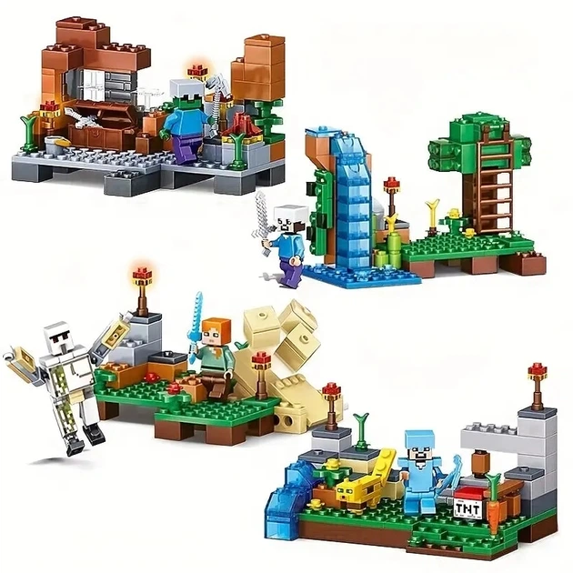 Конструктор Minecraft SJ81005 База на водопаде 4в1 310 деталей Майнкрафт MineWorld My World - изображение 2