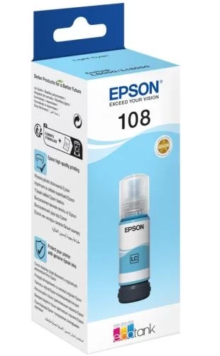 Чернила Epson 108, Light Cyan, 70 мл (C13T09C54A) - Фото 1 Чернила Epson 108, Light Cyan, 70 мл (C13T09C54A) - изображение 1
