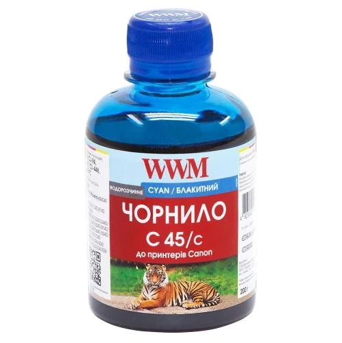 Чернила WWM Canon CL-441/446/94, CLI-451C, Cyan, 200 мл, водорастворимые (C45/C) - Фото 1 Чернила WWM Canon CL-441/446/94, CLI-451C, Cyan, 200 мл, водорастворимые (C45/C) - изображение 1
