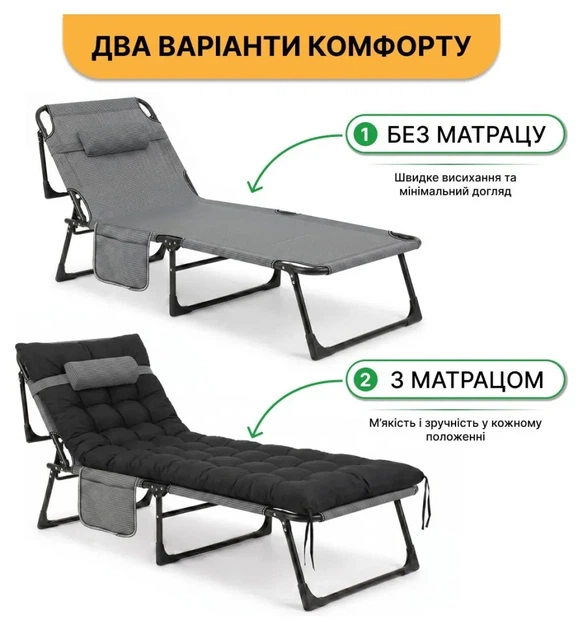 Розкладне ліжко до 150 кг з подушкою LEOBRO Темно-сіре (LEO_FB-S02-PP) - Фото 11 Розкладне ліжко до 150 кг з подушкою LEOBRO Темно-сіре (LEO_FB-S02-PP) - изображение 11