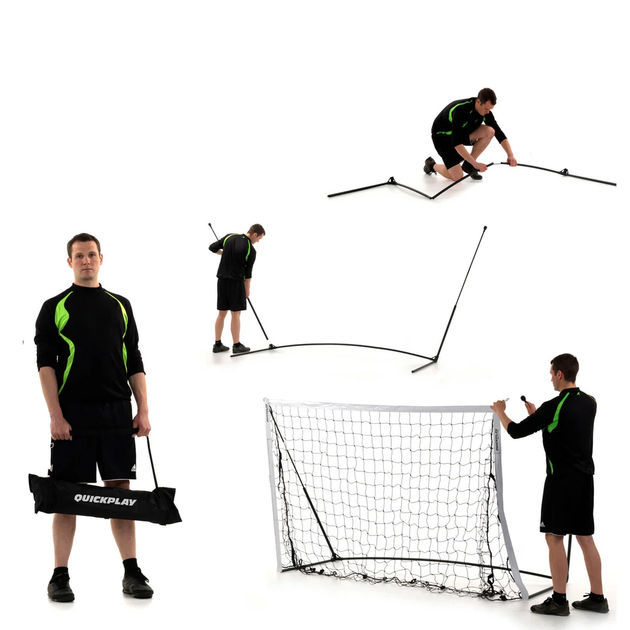 Ворота футбольні QUICKPLAY Kickster Elite 6781 300 х 200 см, чорно-білі - изображение 8