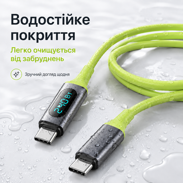120-240W PD Type-C to Type-C кабель с цифровым дисплеем, 480 Мбит/с, 1.5 м - изображение 15