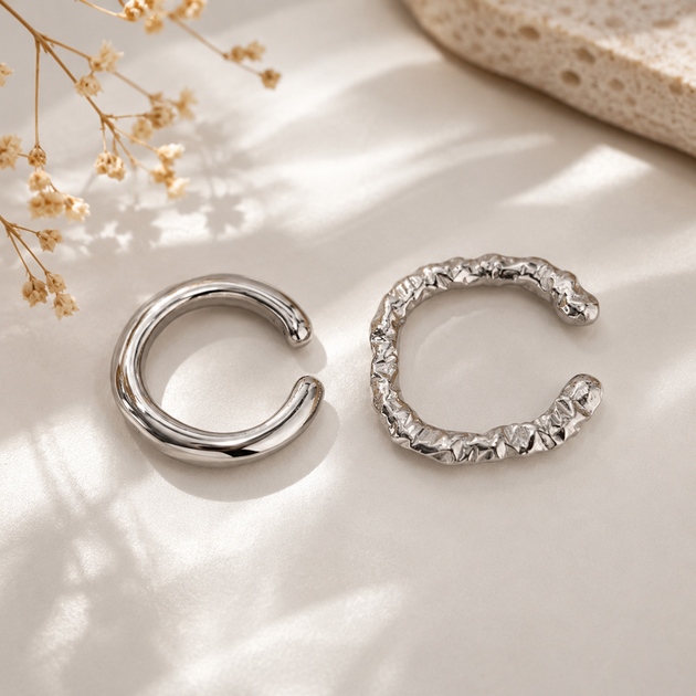 Серьги каффы без прокола, серьги на ухо без прокола, 2 шт, Ear Cuff - Фото 2 Серьги каффы без прокола, серьги на ухо без прокола, 2 шт, Ear Cuff - изображение 2