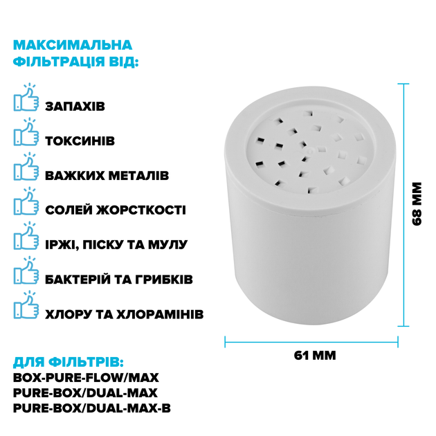 Набор 6-ти картриджей для фильтра DROP FILTER-PURE-FLOW/MAX/6 12 уровней с Витамином С и нормализацией pH - изображение 8