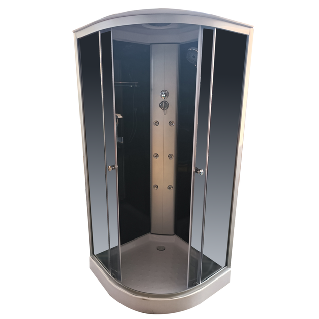 Бокс душовий з гідромасажем Mixxus STRONG SBH02-90x90x215-GR SATIN низький піддон (MI6891) - изображение 9
