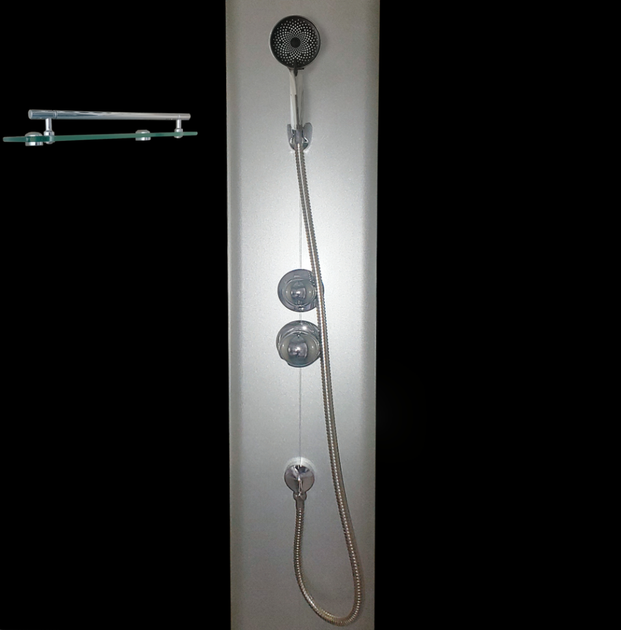 Бокс душовий без гідромасажу Mixxus STRONG SB02-90x90x215-GR SATIN з низьким піддоном (MI6887) - изображение 8