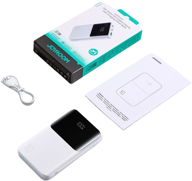 УМБ Joyroom JR-QP191 Star Series Mini 10000mAh 22.5W White (6956116781682) - зображення 2