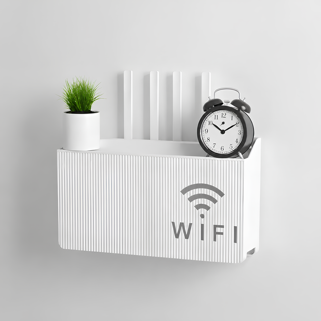 Полка-подставка для Wi-Fi роутера COLNSE, настенная, 24,5×14×6 см, белая - изображение 3