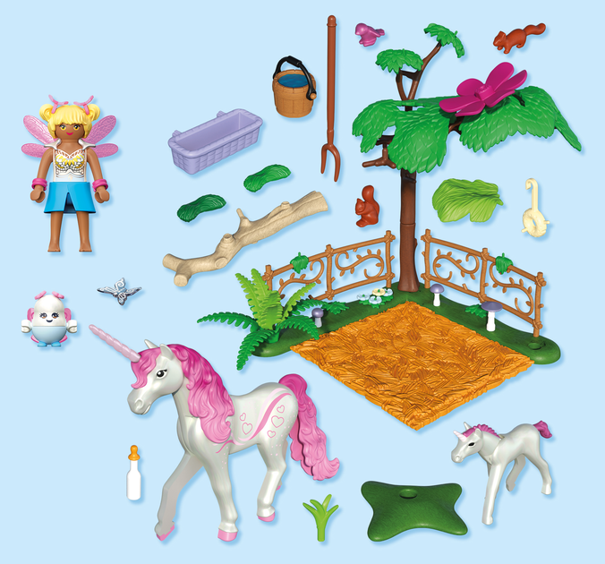 Набір дитячих іграшок Playmobil Чарівна стайня єдинорогів для мами та лошати 71839 (4008789718396) - зображення 7