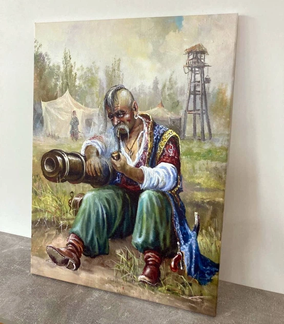 Інтер'єрна картина Старий козак, Україна, історія, интер'єрний декор, 42×30 см (id2433) - зображення 4