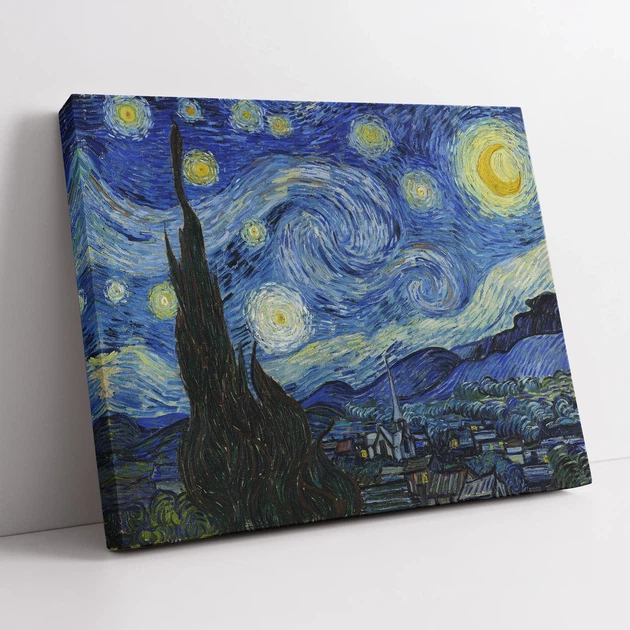 Інтер'єрна картина Зоряна ніч, Вінсент ван Гог, Vincent van Gogh, Starry Night, интер'єрний декор, 48×60 см (id6353) - зображення 3