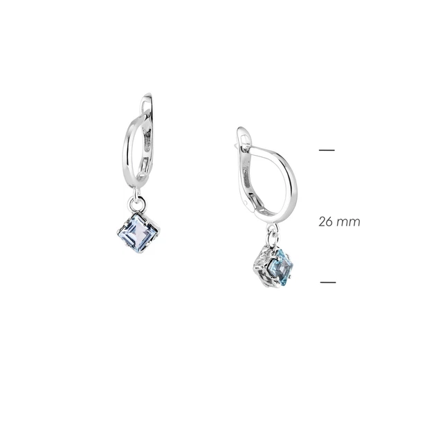 Серьги серебряные с подвесками Мерцание Голубой Топаз 925 Zirkon - Фото 5 Серьги серебряные с подвесками Мерцание Голубой Топаз 925 Zirkon - изображение 5