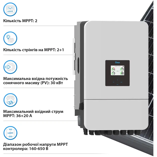 Система хранения энергии DEYE SV-3DE20K1-LDE48K1-1 20kW 48.2kWh 3BAT LiFePO4 ≥6000 циклов (SV-3DE20K1-LDE48K1-1) - изображение 4