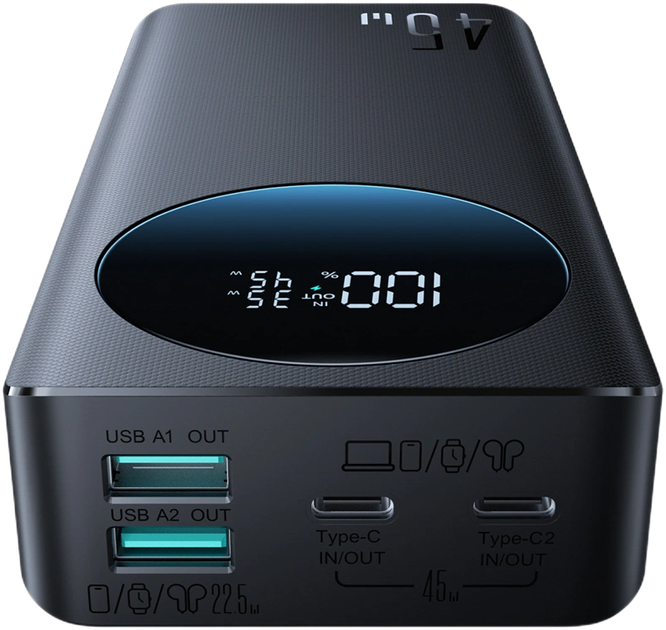 УМБ Joyroom JR-PBF02 Pro 20000mAh 45W 2x USB-A 2x USB-C Black (6956116749286) - зображення 2